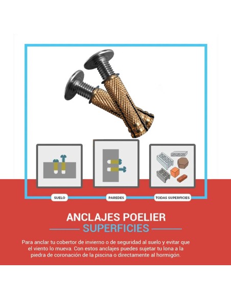 Anclaje poelier cobertor medidas