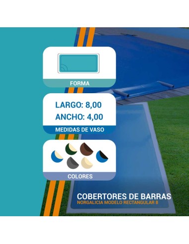 Rectangular 8 | 4 x 8m | Cubiertas piscina de...