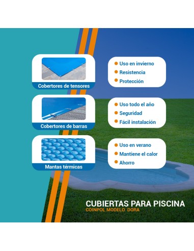 Dora | 3 x 6m | Cubiertas piscina de poliéster...