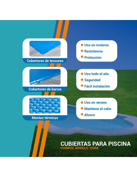 Dora | 3 x 6m | Cubiertas piscina de poliéster Coinpol