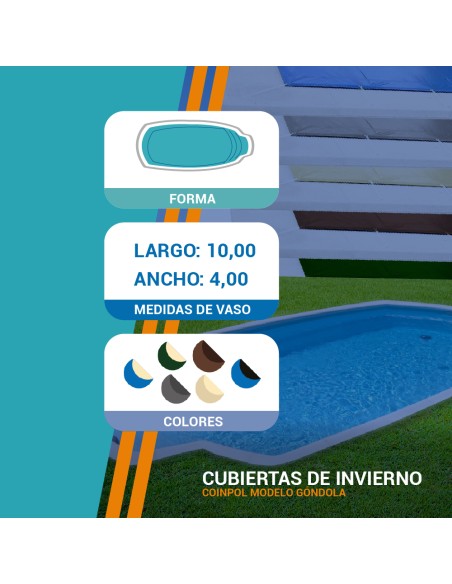 Góndola | 4 x 10m | Cubiertas piscina de poliéster Coinpol
