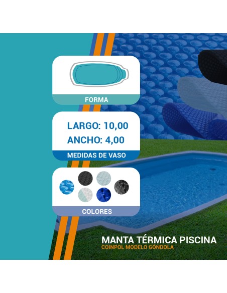 Góndola | 4 x 10m | Cubiertas piscina de poliéster Coinpol