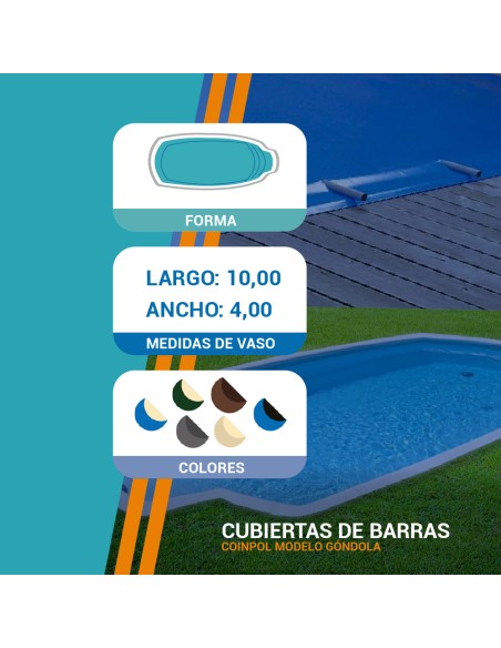 Góndola | 4 x 10m | Cubiertas piscina de poliéster Coinpol