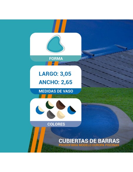 Peque | 3,05 x 2,65m | Cubiertas piscina de poliéster Europa