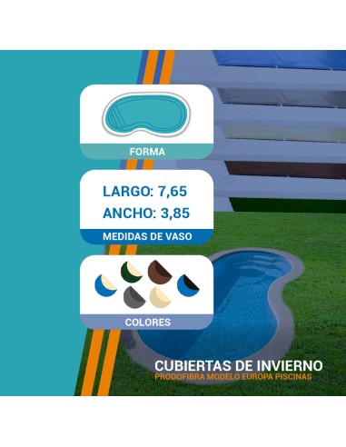 Madrid| 7,65 x 3,85m | Cubiertas piscina de...