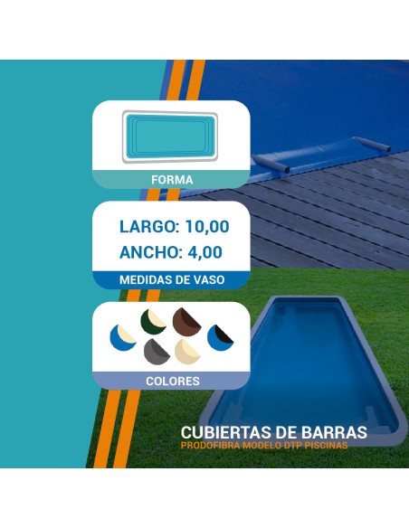 Mallorca 10| 10 x 4m | Cubiertas piscina de poliéster DTP