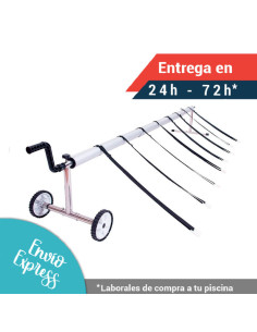Enrollador para manta térmica de piscina Thermal Lux 5.2 ajustable hasta 5,20 m con manivela y ruedas