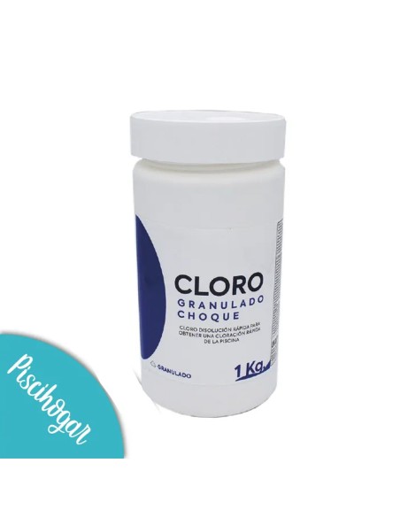 Cloro granulado de choque | 1kg | Acción rápida