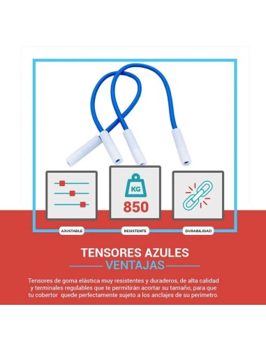 Gomas tensoras azul para anclajes envio express