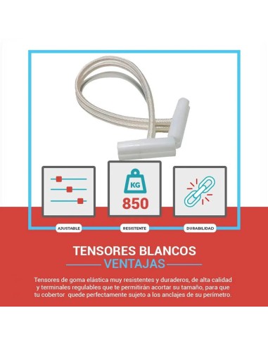 Gomas tensoras blanca para anclajes ventajas
