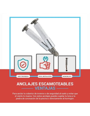 Anclaje escamoteable para piscina ventajas